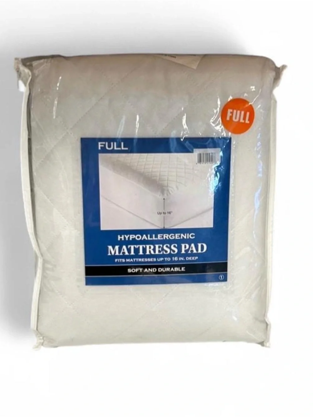 NWT Hypoallergenic Full Mattress Pad - White